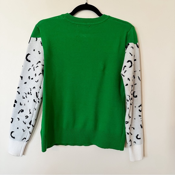 CDM Unique Snow Leopard Green Crew Neck Women’s- M - Cotton blend Sweater - Picture 2 of 8